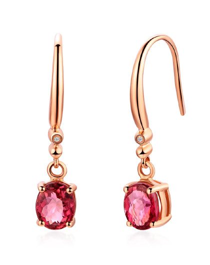 【畅销爆款】银镶碧玺耳钉宝石彩宝耳饰耳坠时尚百搭通勤正品带证