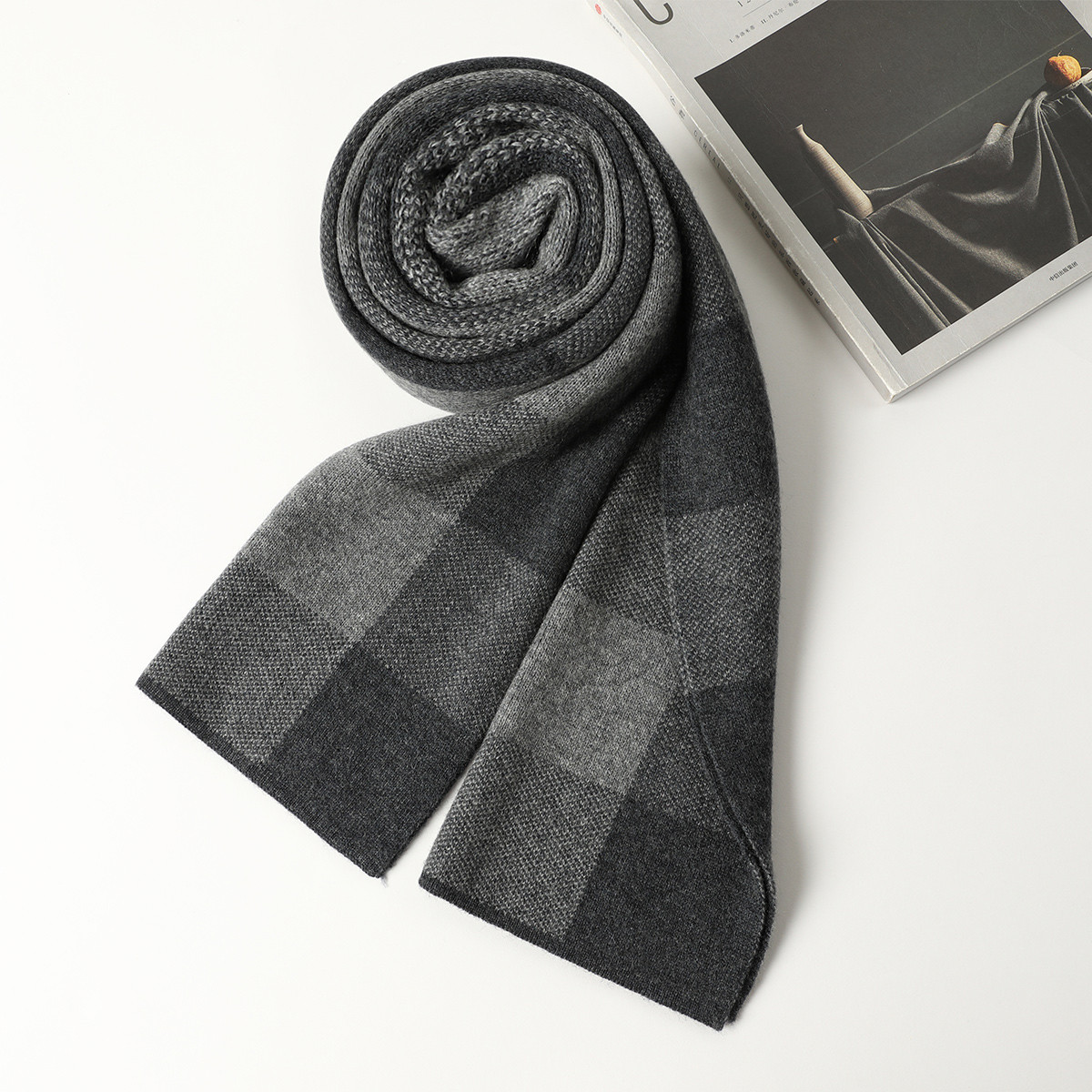 2021秋冬新品羊绒男士围巾