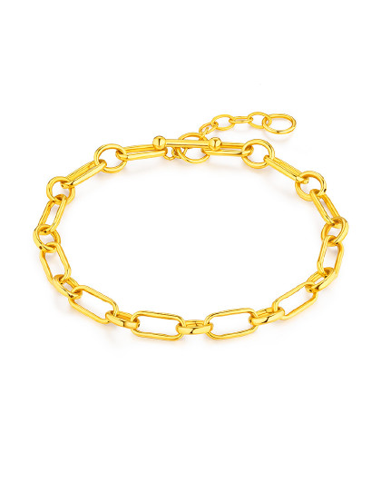 六福珠宝链条黄金手链女足金手链送礼定价