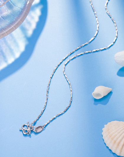 老庙pt950铂金白金金链子时尚锁骨链