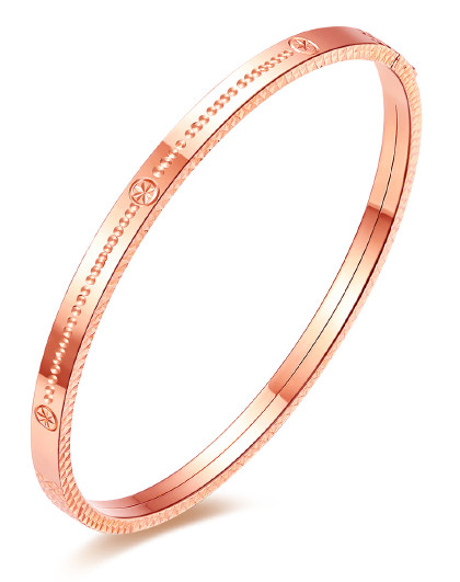 18k金钻石贵妃手镯浪漫love玫瑰金手镯手环女