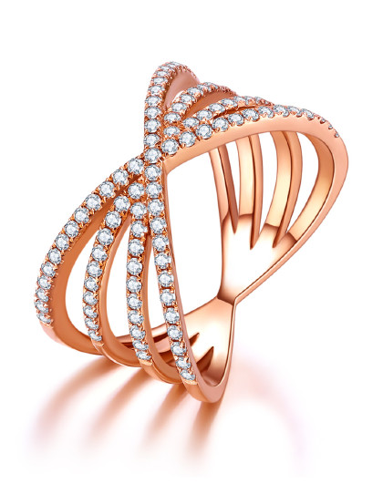 吾昔【限时让利】时尚唯美精品钻石戒指/18k金钻石戒指