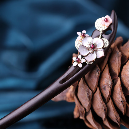 黑檀木发簪女簪子头饰发钗步摇古代挽发旗袍汉服盘发簪可盘发挽发