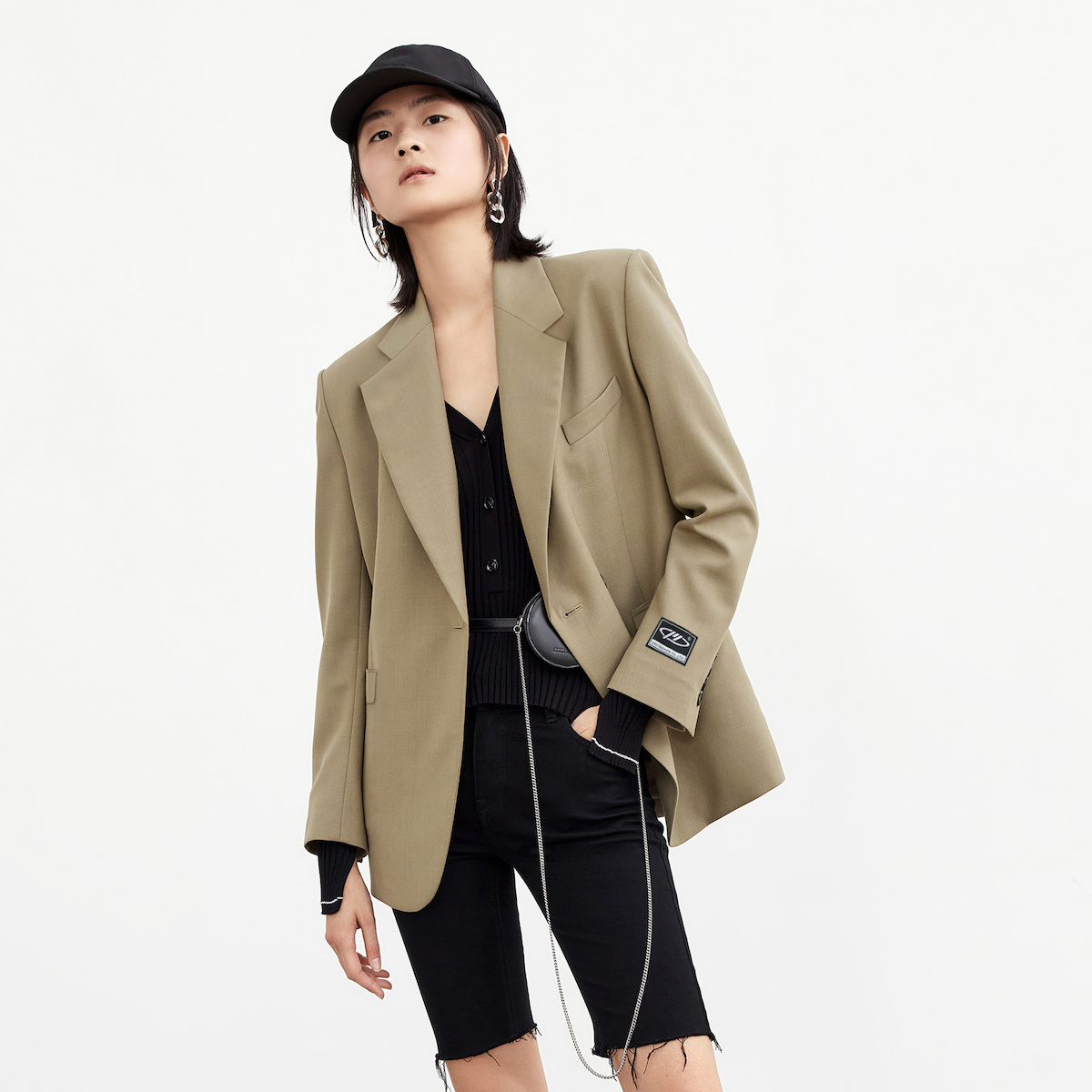 复古宽肩宽松廓形简约西装女装