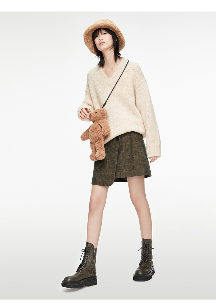 校园风格苏格兰格纹半身裙女装