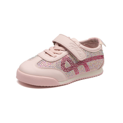 沙驰童鞋女童时尚甜美钻面舒适阿甘鞋运动鞋