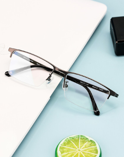 海伦凯勒眼镜男潮流韩版方框近视商务休闲至简半框h82016