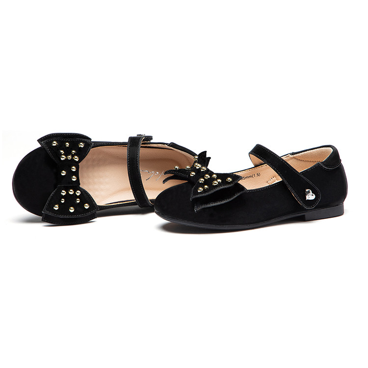 沙驰童鞋女童时尚甜美蝴蝶结公主鞋时装鞋皮鞋