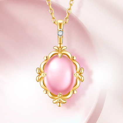 新年礼物精工镶嵌4克拉芙蓉石吊坠彩宝宝石项坠女配银链
