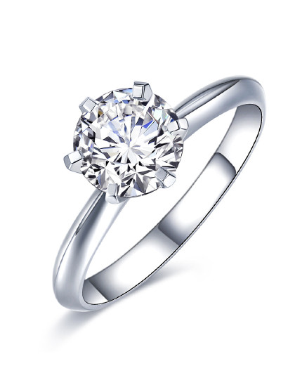 18k金镶约28分si钻石戒指心形钻石戒指k金戒指高级高档