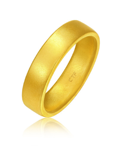 传承系列福慧足金黄金戒指/情侣对戒