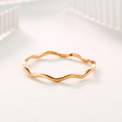 【520礼物】玫瑰18k金戒指女光圈素金戒指彩金戒指k金戒指