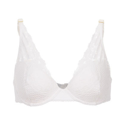 女士【浪漫性感法式花卉蕾丝】舒适柔软薄款钢托聚拢文胸