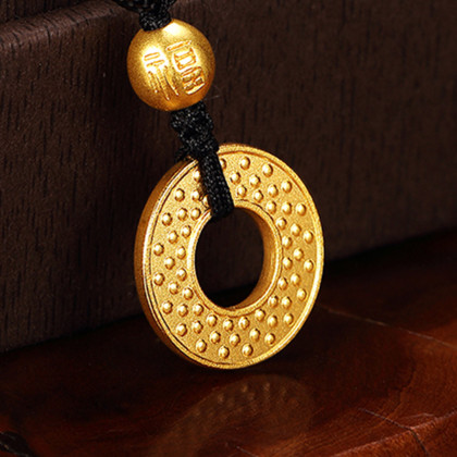 周大福 传承经典传承玉瑗足金吊坠-f209131