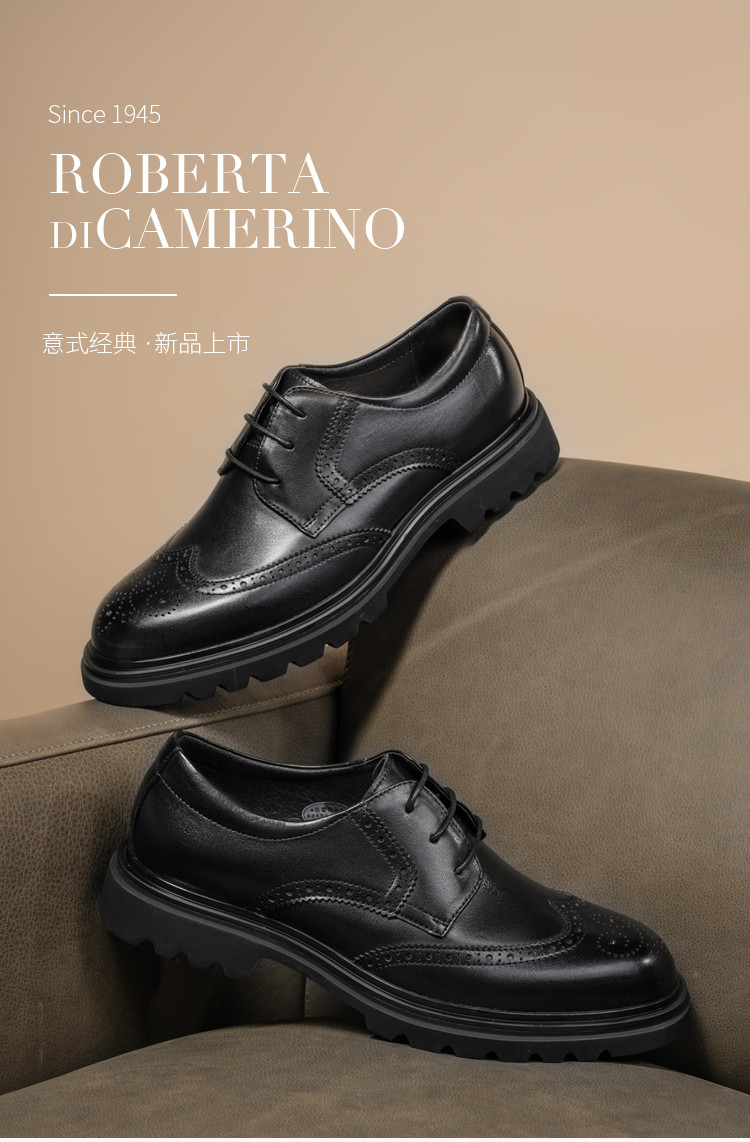 诺贝达【经典百搭商务鞋】男士系带时尚正装皮鞋休闲商务鞋