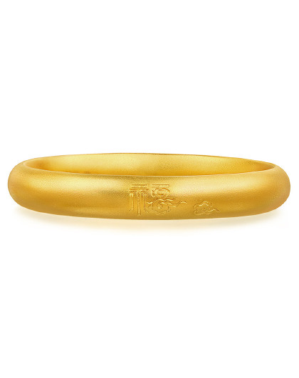 周生生足金首饰品龙凤黄金手镯结婚嫁妆必备金镯子