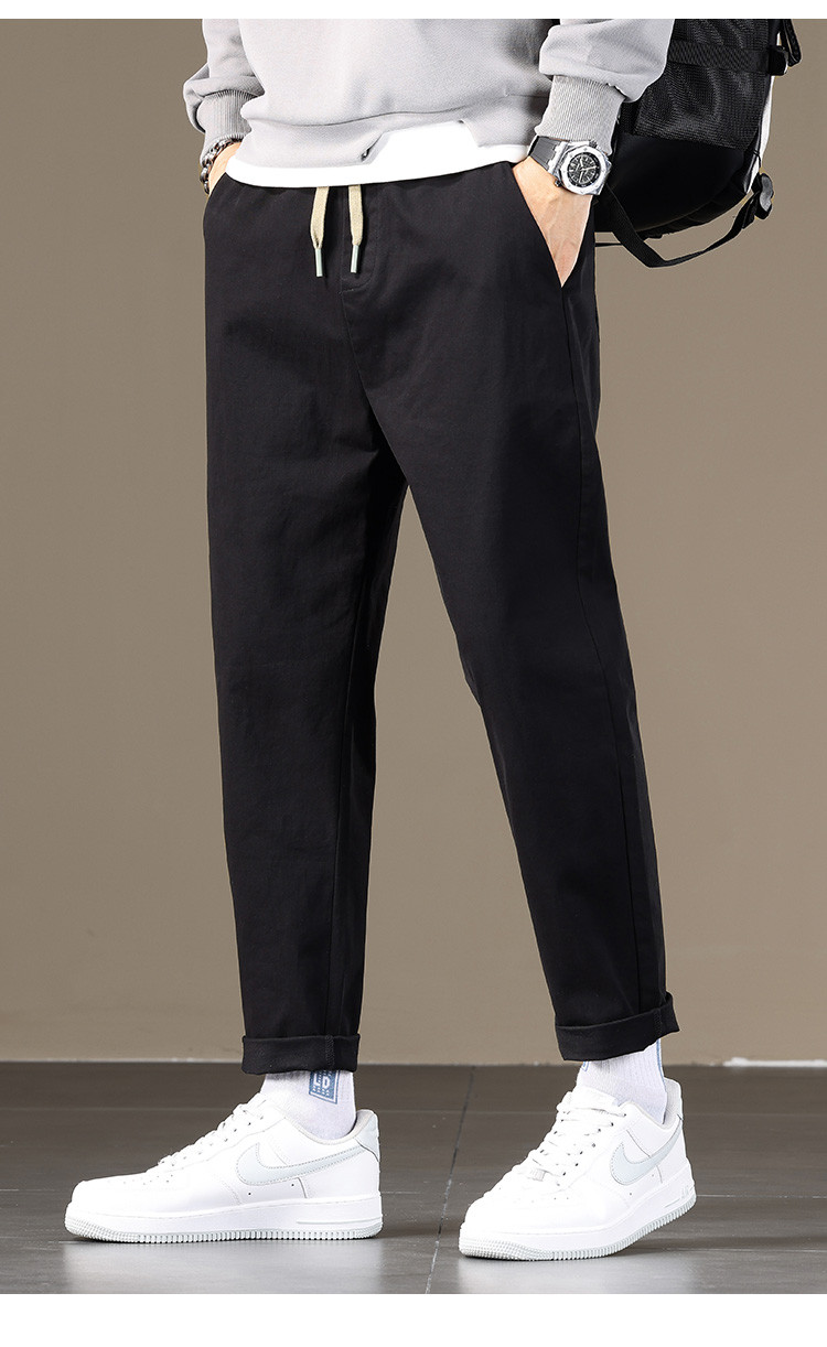 男式休闲裤春季款亲肤舒适透气百搭直筒休闲男裤