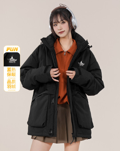 史努比联名男女同款连帽保暖羽绒服秋冬季情侣外套男士羽绒服潮