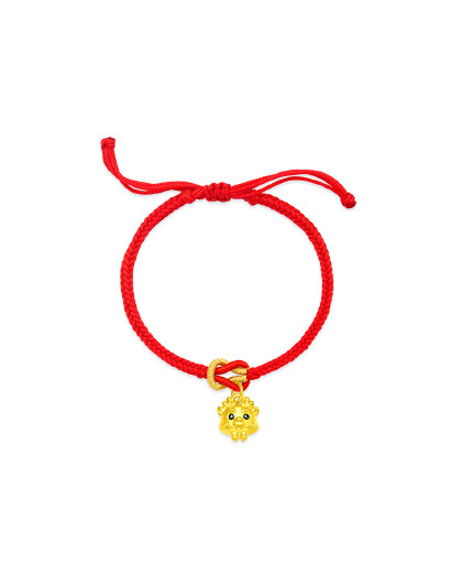 龙年生肖生肖龙足金黄金手链-eor1019