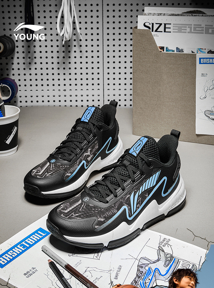 男大童篮球鞋2024春减震回弹李宁云科技儿童运动鞋