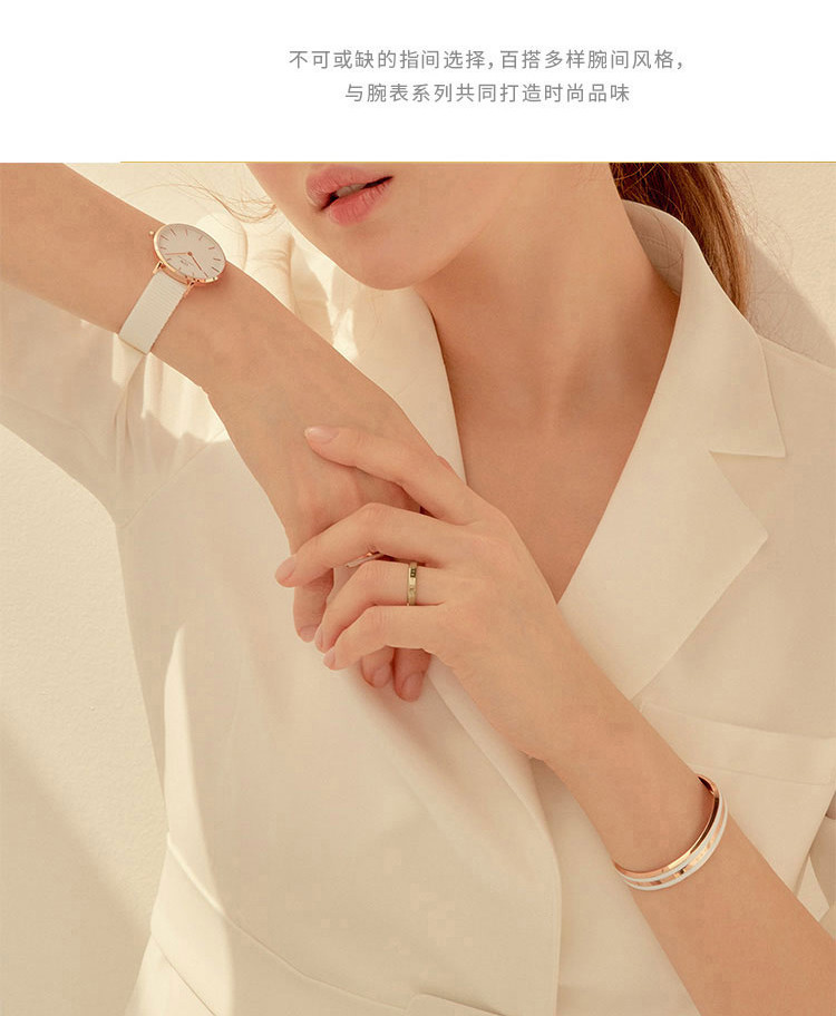 dw对戒|情侣简约金色男女戒指对戒礼盒时尚轻奢送礼情人节礼物