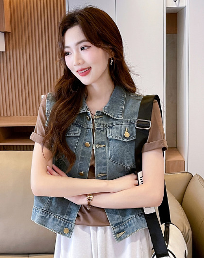 牛仔马甲女春季热销街头风百搭时尚女士背心高级感叠穿休闲外套女