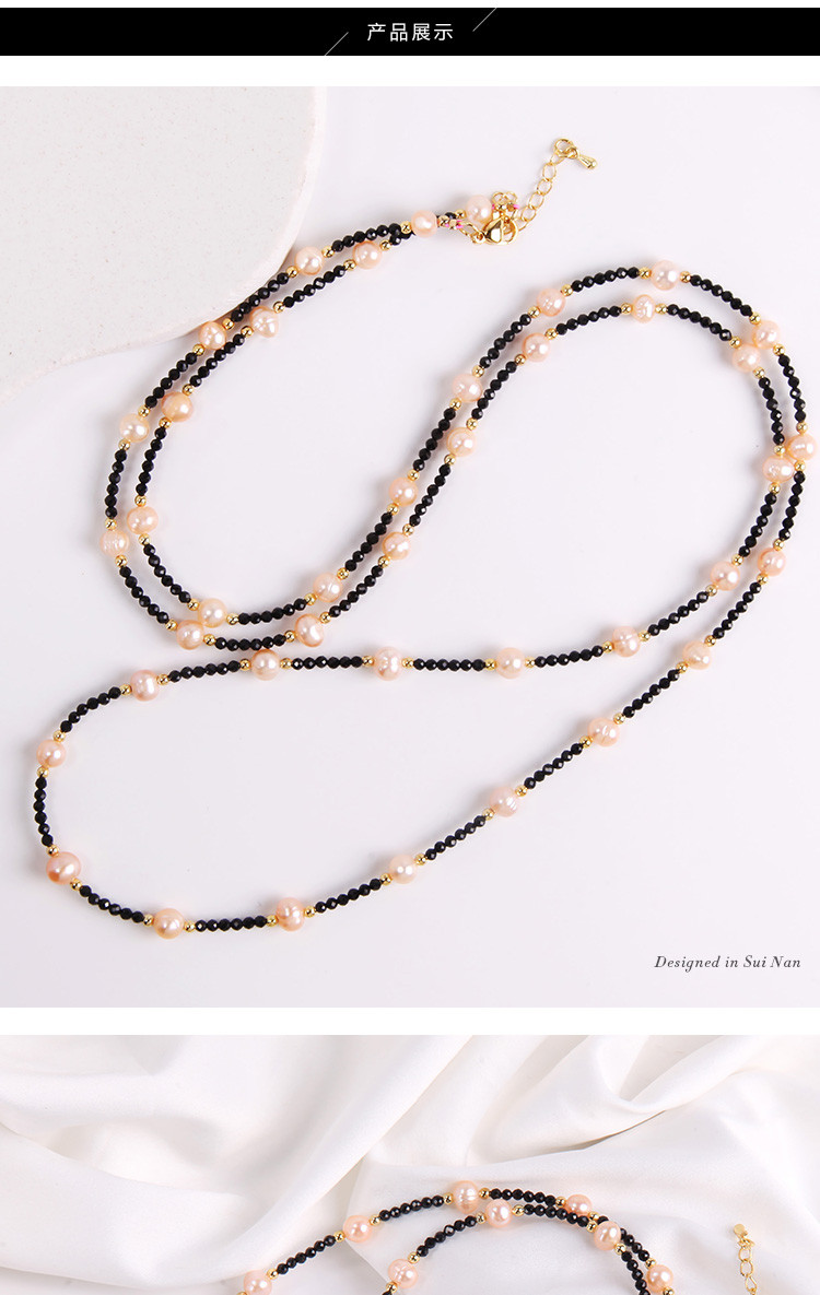 【珍珠项链】天然珍珠腰链一款多戴珍珠碧玺项链腰链时尚金色潮款