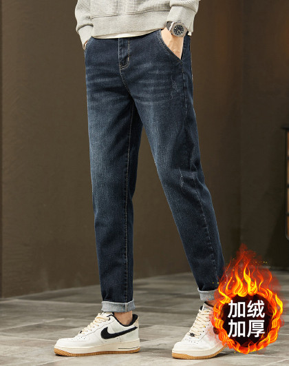 【加绒加厚】冬季男装抗寒保暖男裤牛仔裤男直筒百搭棉弹时尚长裤