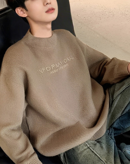 秋冬款毛衣男文字毛线衫男士毛衣秋冬款男式毛衣男秋冬款