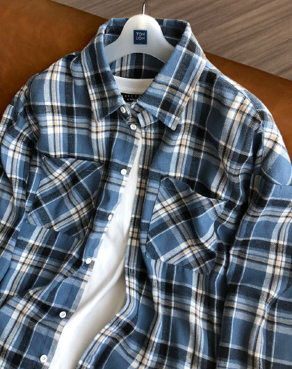 2025年春款衬衫男长袖男士衬衣长袖高级感长袖格子衬衫帅气