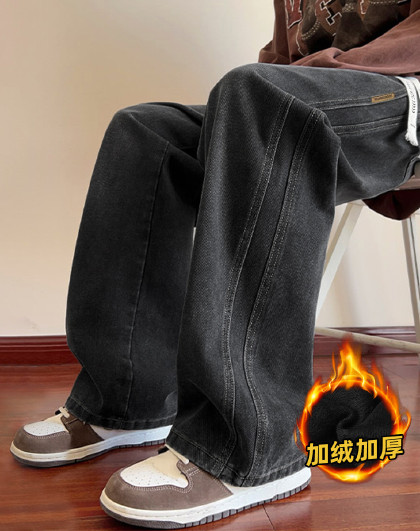 2025秋冬季男款直筒牛仔裤直筒男装牛仔裤男分割直筒牛仔裤