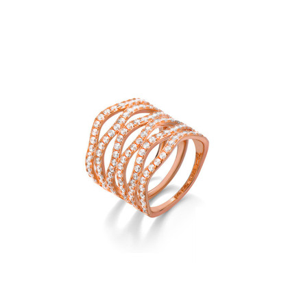 follifollie芙丽芙丽个性前卫镂空s925银戒指女指环