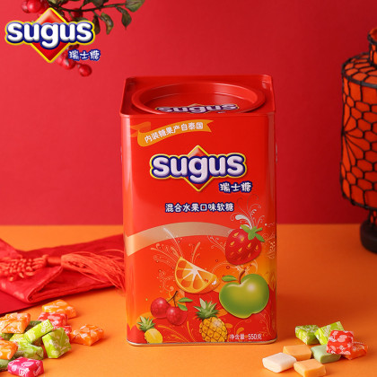 瑞士糖5种混合水果口味软糖550g礼盒装喜糖果零食礼物情人节