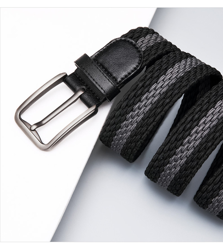 【礼物甄选】礼盒装时尚针扣帆布男士腰带休闲裤带撞色编织皮带男