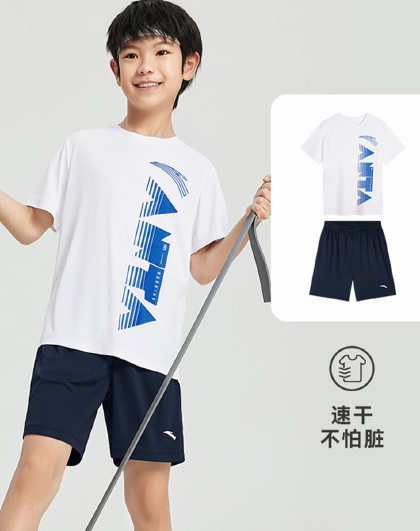 【短t 短裤】儿童夏季套装男童t恤短裤运动两件套亲子装速跑套