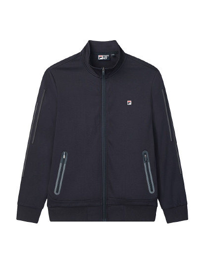 斐乐男装运动上衣休闲百搭潮流纯棉长袖拉链开衫男式针织连帽外套