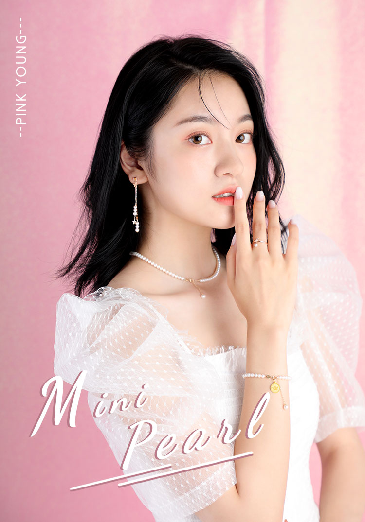 明牌18k金珍珠手链 淡水小珍珠手链搭配链小雏菊