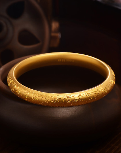 传承系列福镯古法黄金足金黄金手镯