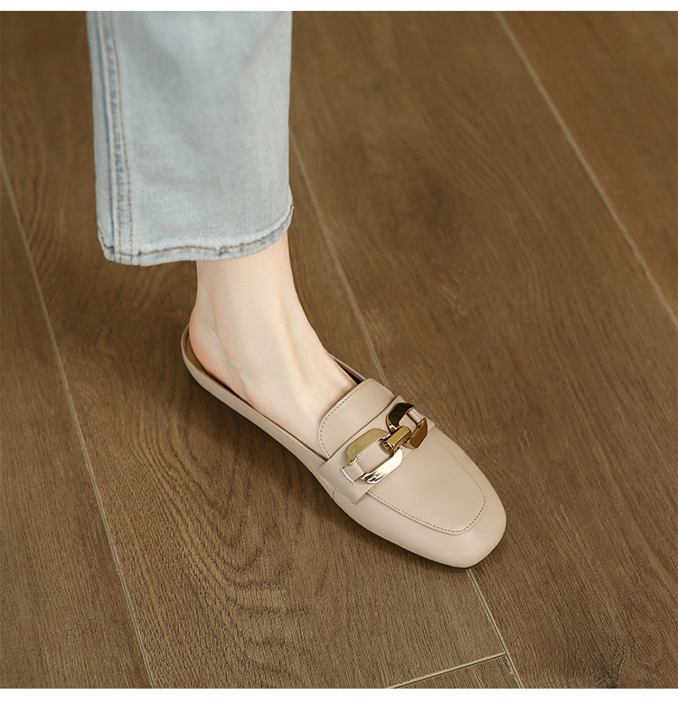 【牛剖层革】平底凉鞋女士穆勒鞋女半拖鞋女外穿凉拖鞋一脚蹬女鞋