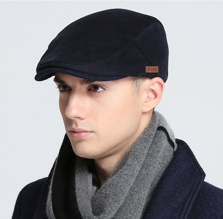 帽子男秋冬韩版羊毛前进帽男加厚潮毛呢休闲鸭舌帽