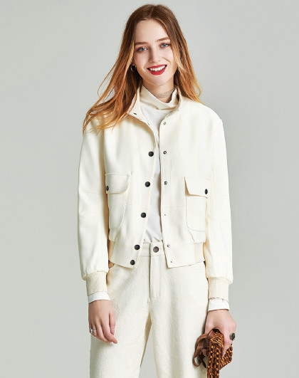 safarijacket简约工装风尚立领夹克短款外套春秋女装