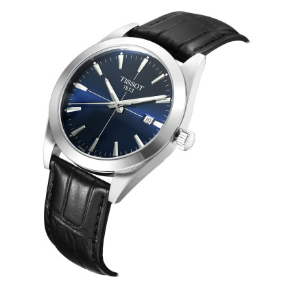 天梭/tissot风度系列十字格纹男士石英表