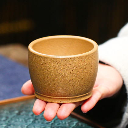 孙亚军老师黄降坡泥双线圆足紫砂茶杯水杯子主人杯紫砂杯茶具