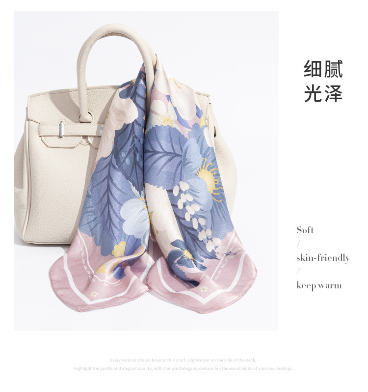 100%桑蚕丝丝巾春秋女士气质优雅搭配外套真丝方巾送礼礼盒装