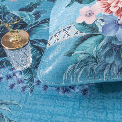 牛皮席头层水牛皮1.8米床凉席三件套彩绘软席子