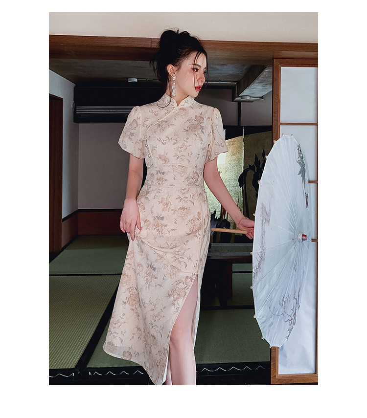 旗袍女夏季年轻款少女中式国风女装复古民国连衣裙