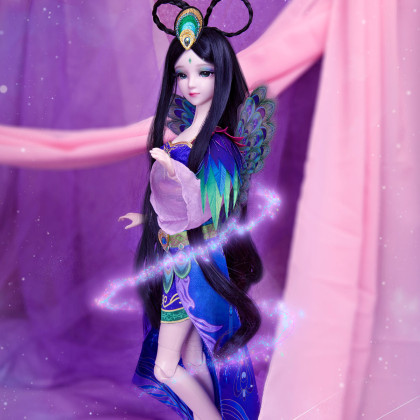 叶罗丽精灵梦芭比娃娃镜孔雀50cm洋娃娃女孩仿真玩具大礼盒