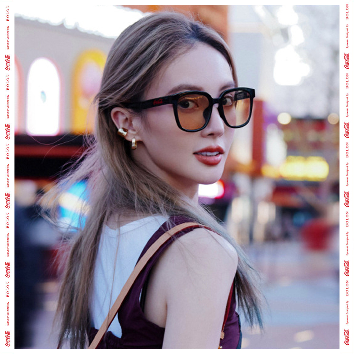 bolon暴龙可口可乐联名款大框时尚太阳镜墨镜男女bl5070