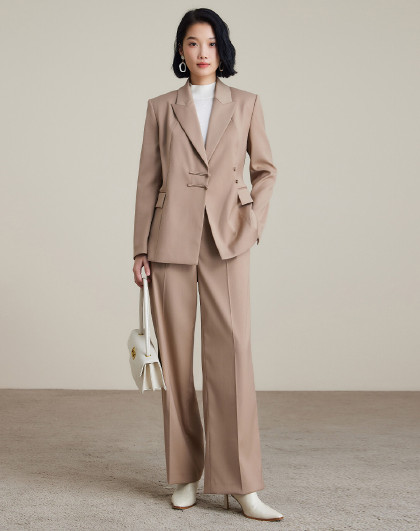 【新中式套装】2023秋冬新款国风盘扣两件套西装套装女