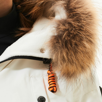 女羽绒服大朵貉子毛领白鹅绒高蓬防风防雨派克外套女式羽绒服